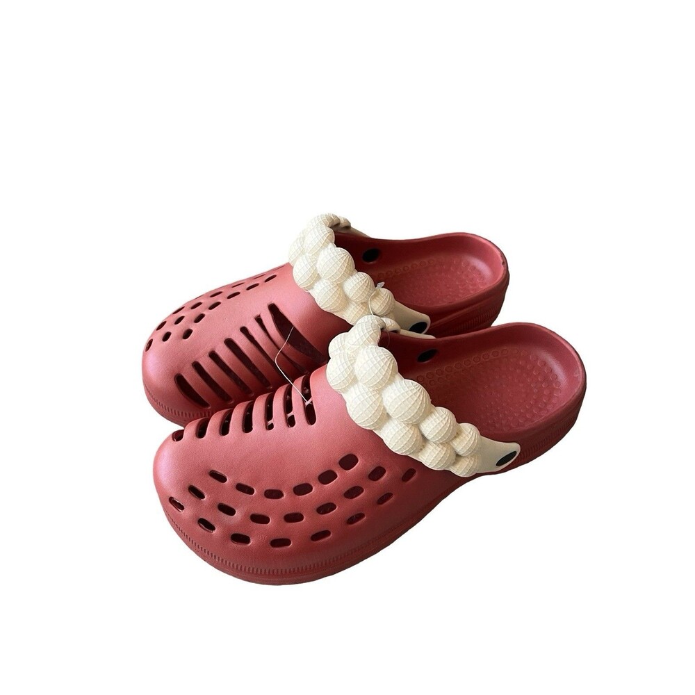 FOCO Men’s Red Foam Bubble Strap Clogs Slip On Garden Beach Water Shoes 13-14